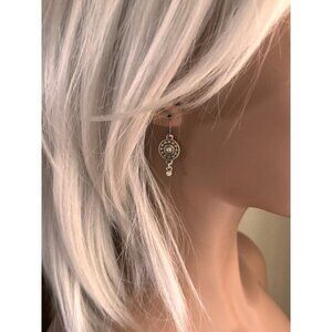 Brighton Pebble Dot Medali Earrings- round-topaz crystals- French wire